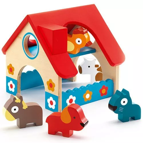 Djeco Mini Boerderij + 5 Dieren