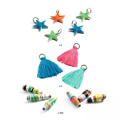 Djeco Armbandjes Maken Papieren Kralen - Kleurrijk - Afbeelding 3