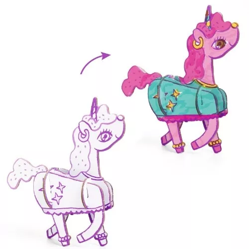 Djeco 3D Kleurplaat Speelfiguren – Schattige Dieren - Afbeelding 3