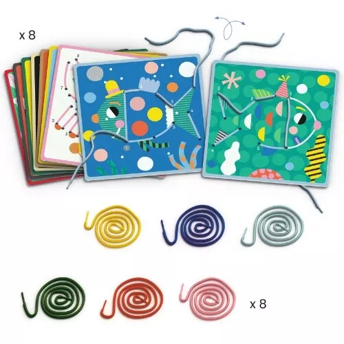 Djeco Rijgkaarten Leren Tellen - Afbeelding 2