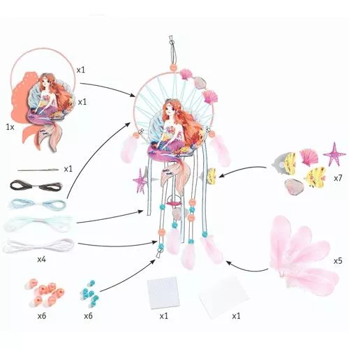 Djeco Knutselset Diy Dromenvanger - Zeemeermin - Afbeelding 3