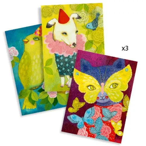 Djeco Borduurkaarten Sierlijk Carnaval - Afbeelding 2