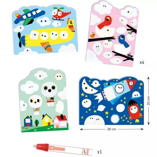 Djeco Magische Kleurplaten - In De Lucht - Afbeelding 4