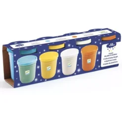 Djeco 4 Potjes Boetseerklei - Glitters