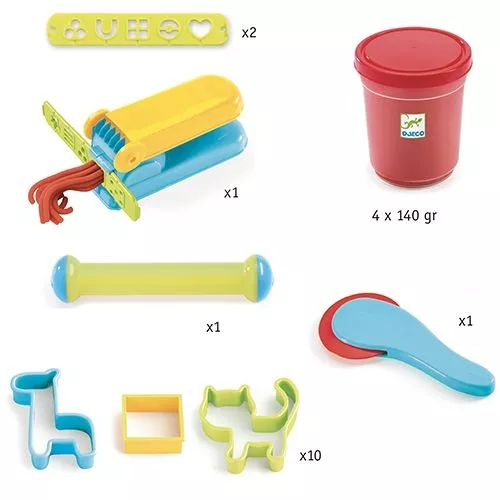 Djeco Boetseerklei Met 4 Potjes En 15 Accessoires - Afbeelding 6