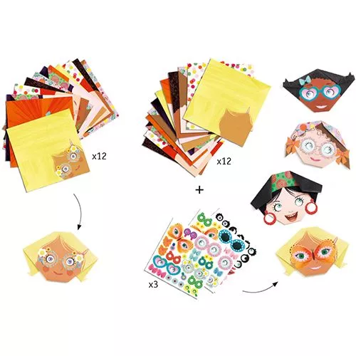 Djeco Eenvoudige Origami - Grappige Gezichten - Afbeelding 2