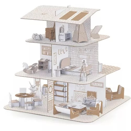 Djeco 3D Kleurplaat Poppenhuis - Afbeelding 5