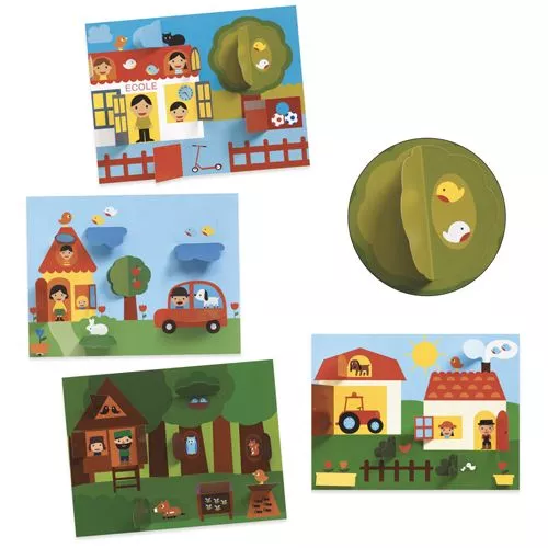 Djeco Knutselset Collage Papier - Dorp - Afbeelding 2