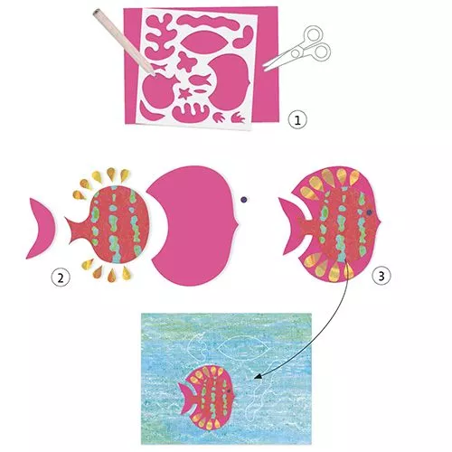 Djeco Knutselset Collage Vissen - Afbeelding 3