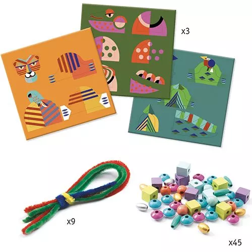 Djeco Knutselset Rijgen - Mijn Dieren - Afbeelding 2