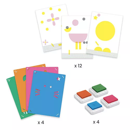 Djeco Knutselset Stempels En Sjablonen - Dib Dab - Afbeelding 4