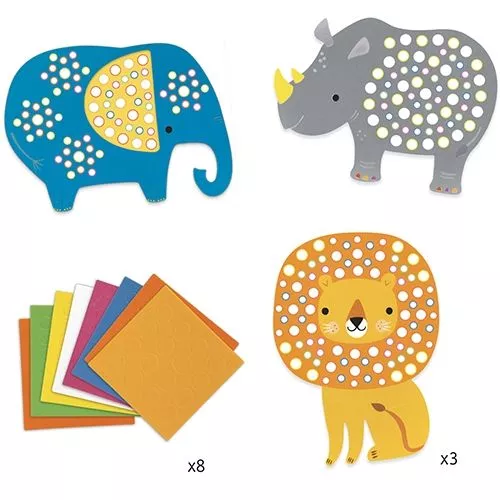 Djeco Knutselsetje Mozaïek - Zachte Jungle - Afbeelding 2