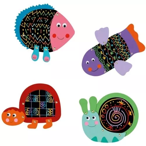 Djeco Kraskaarten - Grappige Dieren - Afbeelding 2