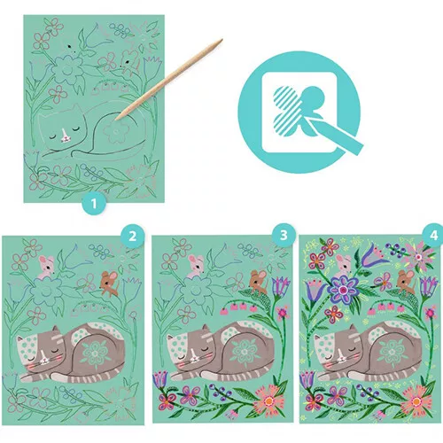 Djeco Kraskaarten Ontmoetingen - Afbeelding 2