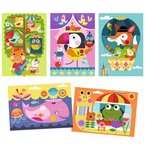Djeco Kraskaarten Vrolijke Dieren Ontdekken - Afbeelding 3