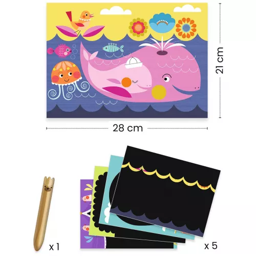 Djeco Kraskaarten Vrolijke Dieren Ontdekken - Afbeelding 4