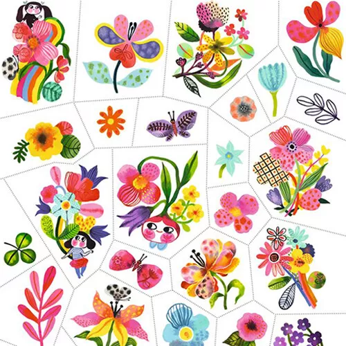 Djeco Tattoos Aquarel Bloemen - Afbeelding 3