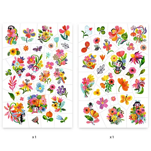 Djeco Tattoos Aquarel Bloemen - Afbeelding 2
