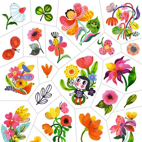 Djeco Tattoos Aquarel Bloemen - Afbeelding 4