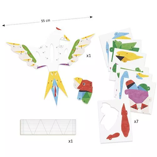 Djeco Vouwset 3D Poster - Paradijsvogel - Afbeelding 3